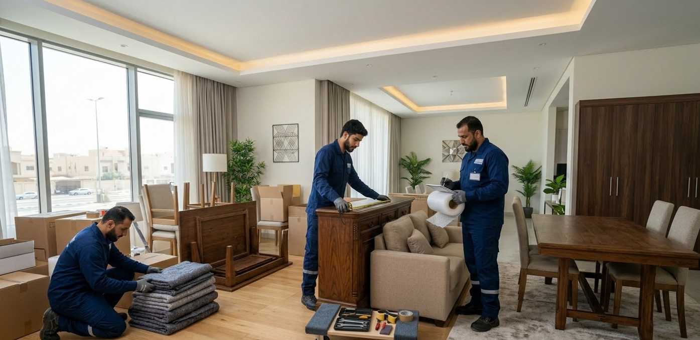 مرحلة معاينة الأثاث قبل التخزين