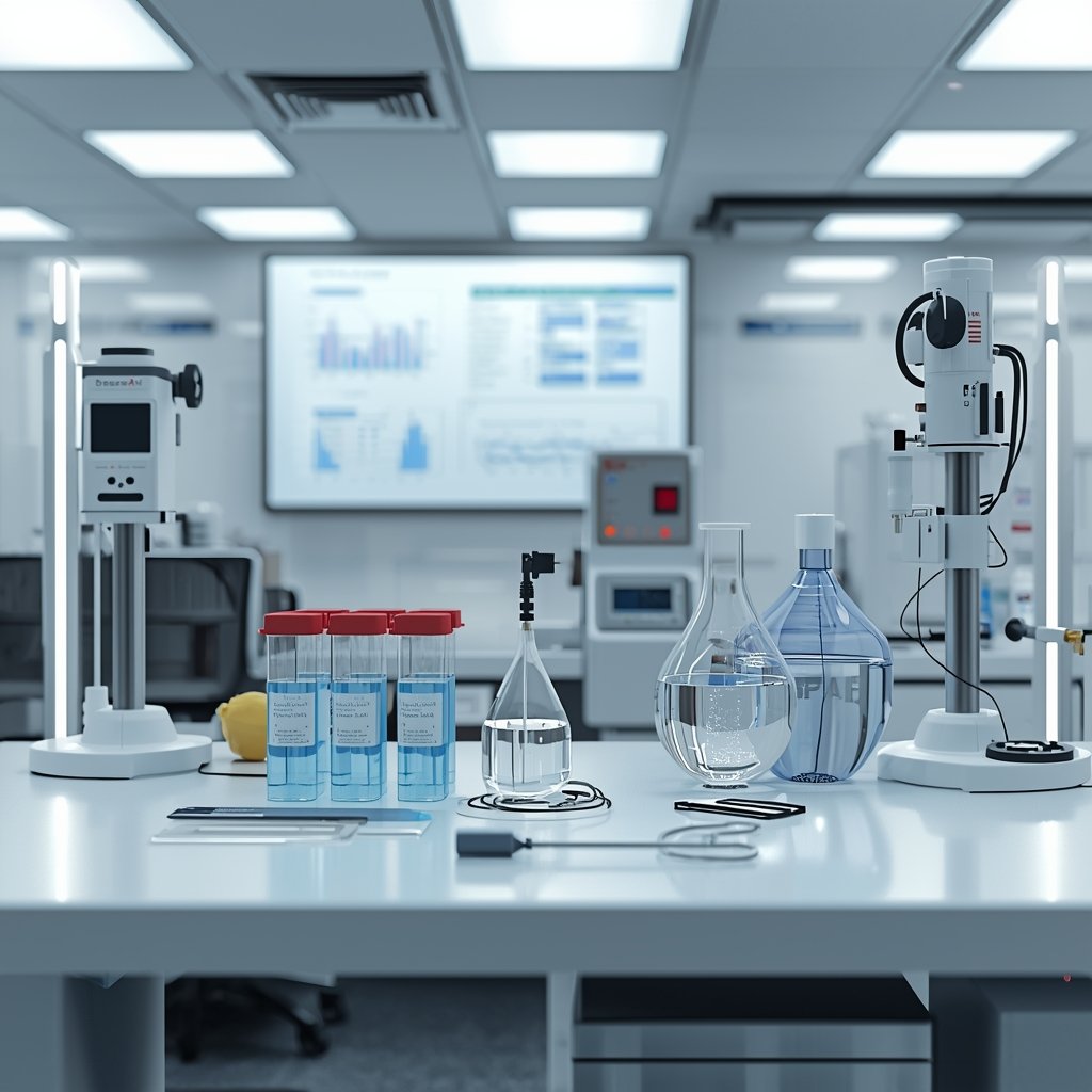 تقارير مطبوعة مع قياسات جودة المياه بعد التنظيف