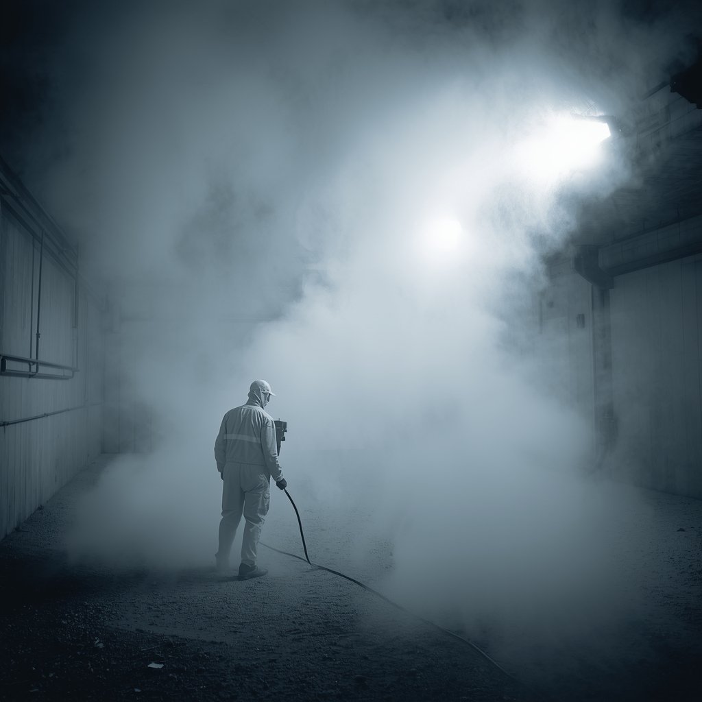 عملية تعقيم خزان مياه أرضي باستخدام تقنيات الضباب